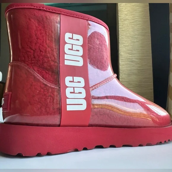 UGG Women's Classic Clear Mini Ankle Boots Red US Size‎ 7 - Picture 10 of 16